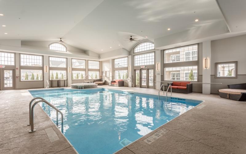 a large indoor swimming pool